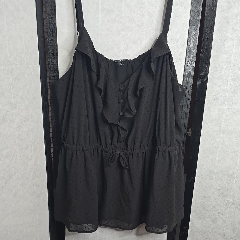 Elegant Black Ruffle Top